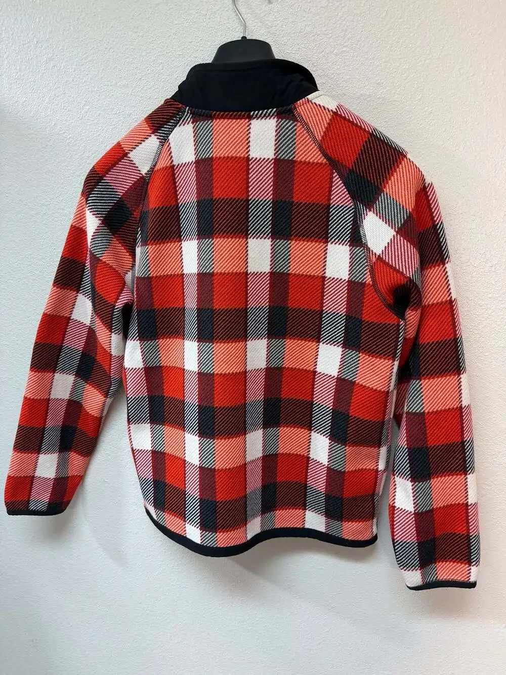 The North Face Men's Gordon Lyons Red Black Plaid 1/4 Zip Pullover Size M